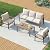 UDPATIO 4 Pieces Aluminum Patio Furniture Set, 5-Seat Outdoor Metal Furniture Set with 4" Water-Resistant Cushion & Coffee Table, Patio Conversation Sets for Porch, Deck, Garden, Beige