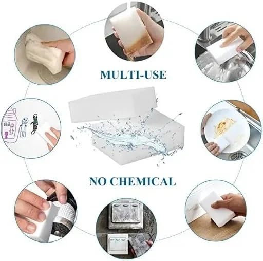 SHOPRITO™ Melamine Foam Magic Eraser – Multipurpose Cleaning Sponge for Walls, Floors, Kitchen, Bathroom, Car, Sneakers 4