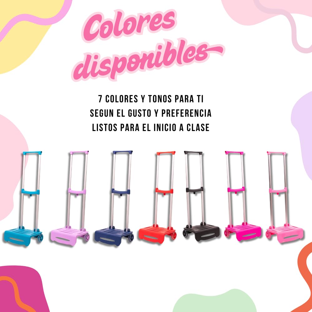 Devesa Carro Mochila Escolar para Niño y Niña Plegable y Resistente - Carrito Plegable con Ruedas para Mochilas Escolares - Trolley Escolar - D202 (Negro)