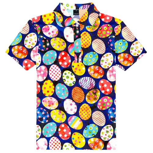 Image of AOBUTE Kids 4th of July Polo American Flag Short Sleeve Button Down Shirts Tops 3-14 Years