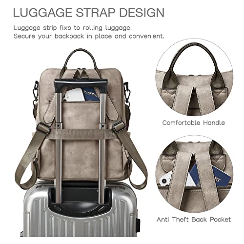 Image of Shrrie Vegan Leather Backpack Purse for Women with Adjustable Shoulder Bag