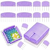 25 Pcs Crochet Blocking Pins Kits, Purple Knit Blocking Combs Knit Blocking Combs for Blocking Knitting, Crochet, Lace or Needlework Projects, Knitting Blockers Pins for Blocking Mats