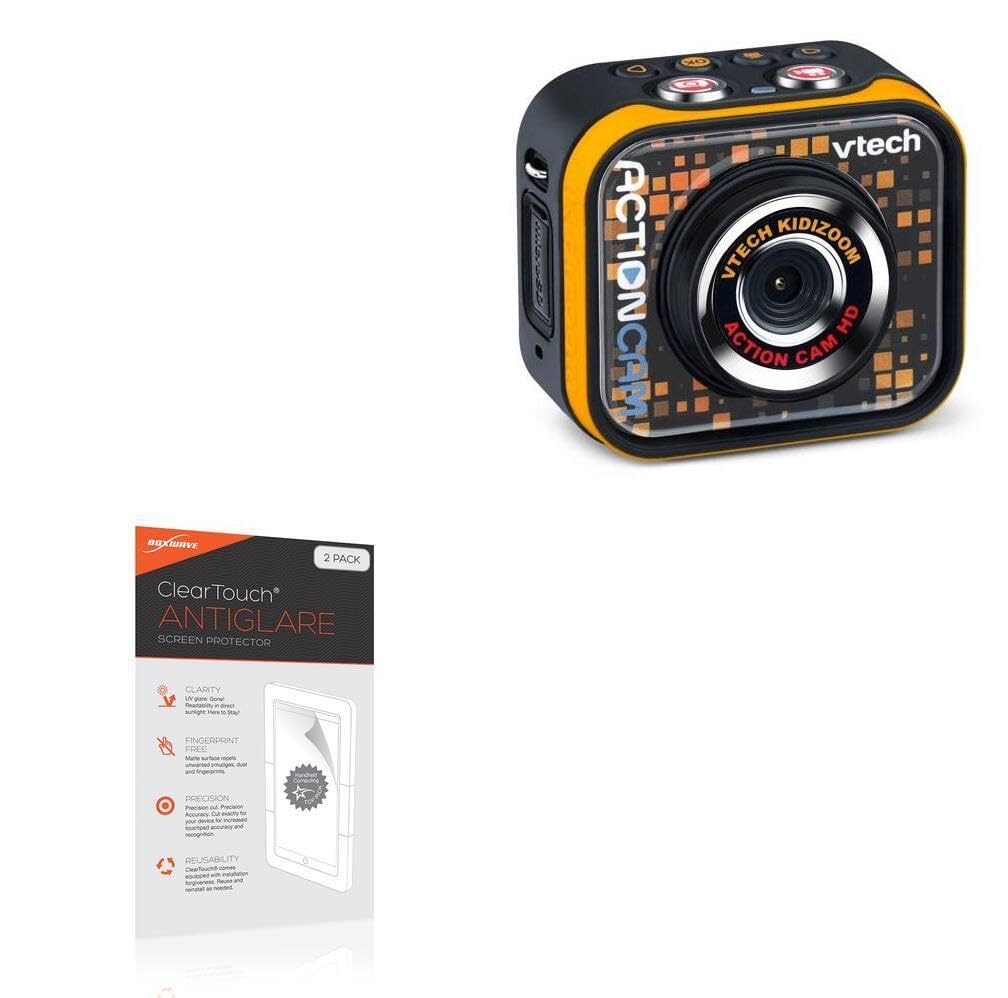 BoxWave Screen Protector Compatible With VTech KidiZoom Action Cam HD - ClearTouch Anti-Glare (2-Pack), Anti-Fingerprint Matte Film Skin