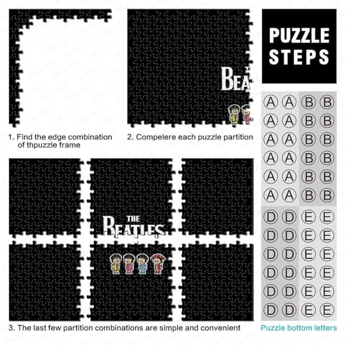 Puzzle 300 pièces Les Beatles Puzzles pour Enfants Puzzles en Bois Puzzles pour Enfants Cadeaux (40x28cm) - Les Beatles, Paul McCartney, John Lennon, RIngo Starr, George Harrison Puzzle 300 pièces Les Beatles Puzzles pour Enfants Puzzles en Bois Puzzles pour Enfants Cadeaux (40x28cm) – Image 6