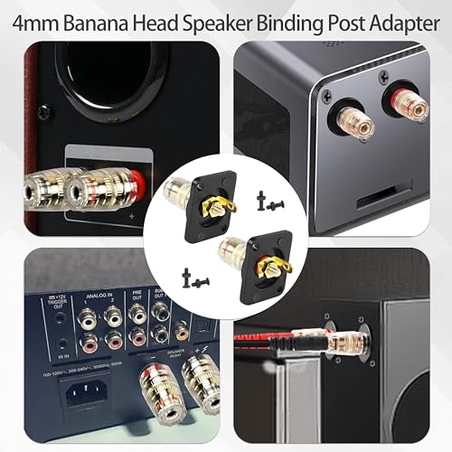 Terminal banana D-Type 4mm para altavoz, negro y rojo miniatura 7