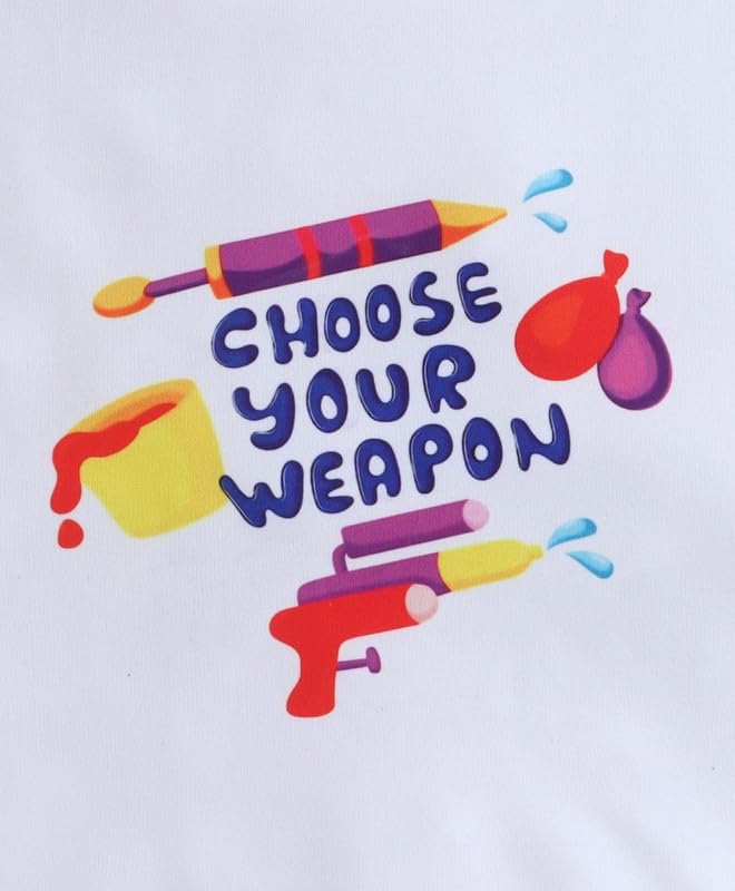 Image of The Magic Wand Kids Holi Festival Theme Printed T-Shirts, Girls Top, Boys Kurta Multicolored for Kids Baby Boys and Girls, Traditional Indian Wear Dress for Holi