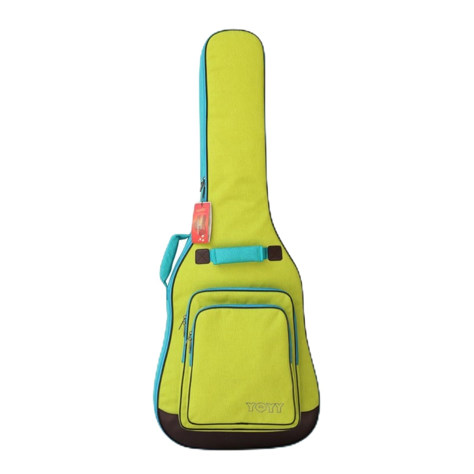 Gitarrentasche mit Polsterung tragbar Gitarrentasche mit Rucksackgurten strapazierfähig Instrumententasche für Gitarristen, Schüler, Grün, Grün