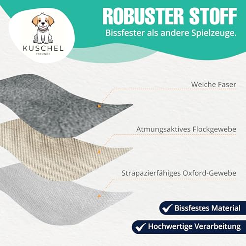 Hundespielzeug ohne Füllung, Quietschendes Plüschspielzeug, Robustes Kauspielzeug & Beschäftigung für kleine und mittelgroße Hunde, (Kaninchen) von Kuschelfreunde