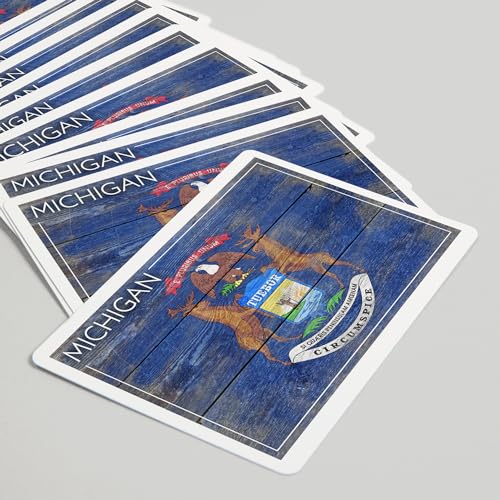 Baraja de Poker 52 cartas Rustic Michigan State Flag miniatura 5