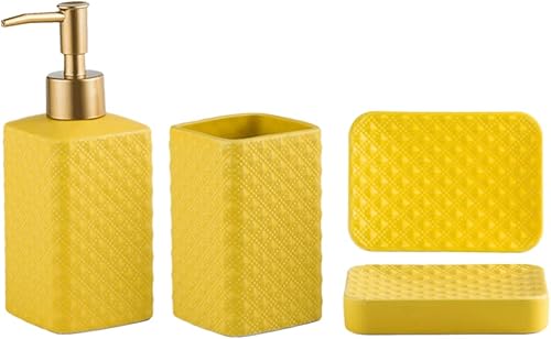 Artículos para el hogar duraderos y elegantes de 45 piezas, juego de accesorios de baño de cerámica, dispensador de jabón con bomba de metal para