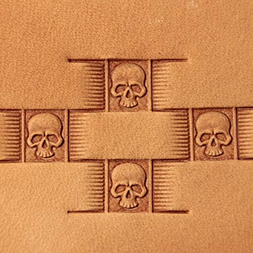 DandS ltd Leather Stamp Tool, Skull, Professional Steel Craft Tool for Leatherworking, Embossing, Carving & Stamping Leather Projects, Belts & DIY Projects, Compatible with Mallet #281B