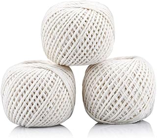 jijAcraft White Cotton String 3X100M Food Safe Kitchen Cooking String for Trussing Tying Poultry/Meat and Making Sausage