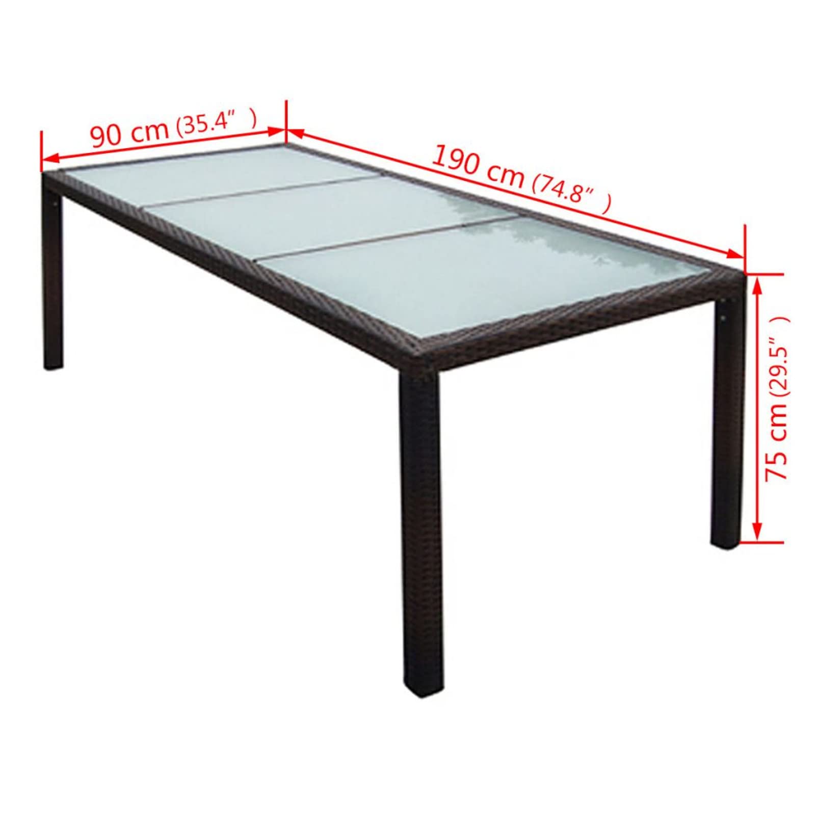 Set Comedor de jardín 9 Piezas y Cojines Mesa y sillas terraza Exterior Garden Furniture Muebles Jardin Conjunto Mesa y sillas Jardin ratán sintético marrón