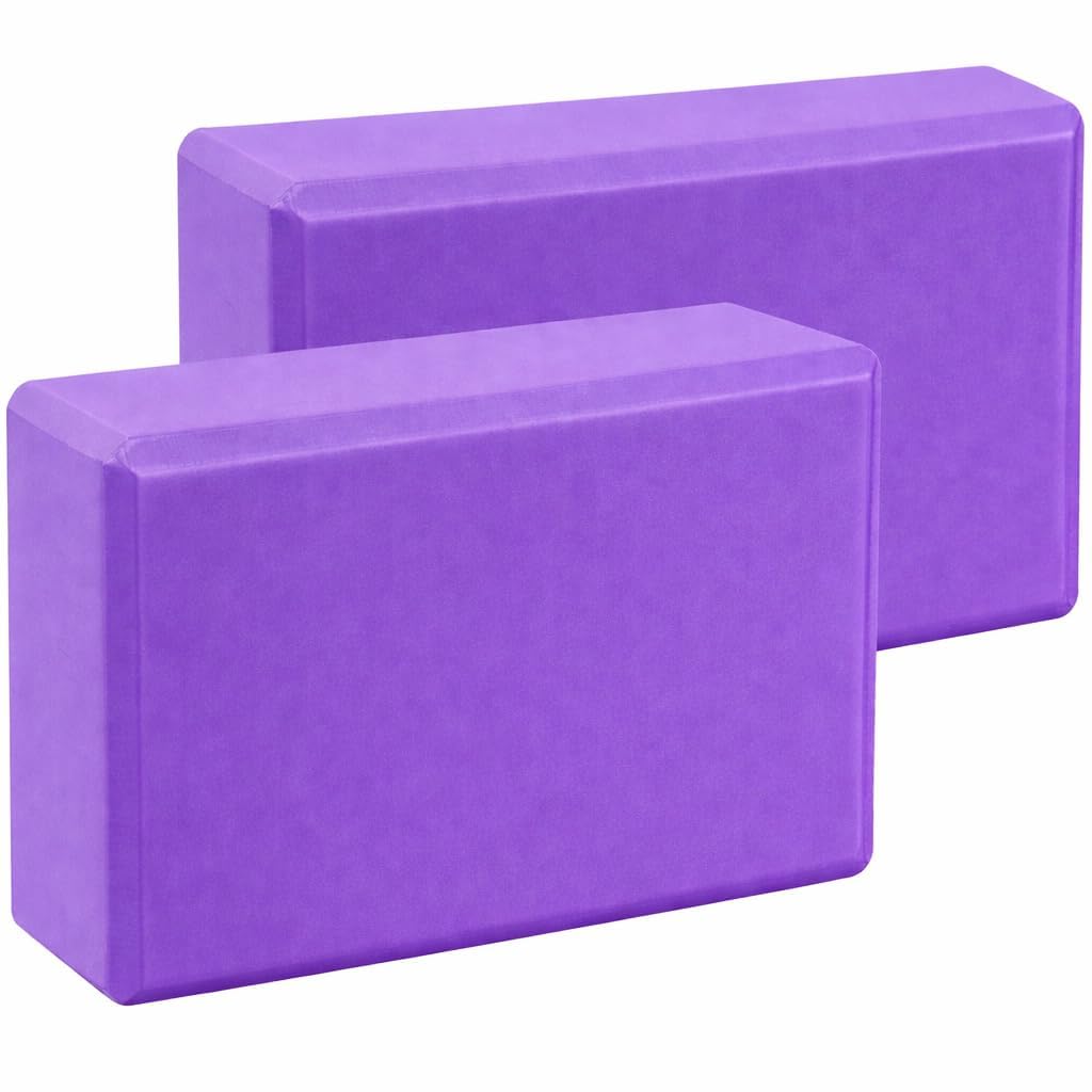 2Pcs Yoga Blocks – Anti-Slip Foam Gym Bricks for Pilates, Stretching & Fitness | Lightweight, Durable & Travel-Friendly Yoga Accessories for Exercise & Practice (Purple)