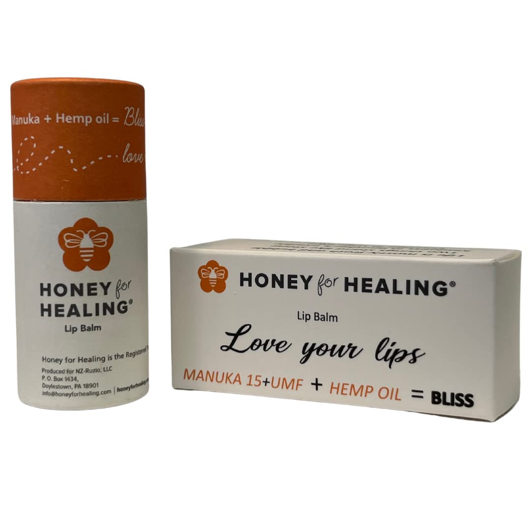 Manuka Honey Lip Balm 15+ UMF – Ultra-Hydrating Formula with Beeswax, Castor Oil & Organic Coconut Oil | 12+ Hour Moisture | Eco-Friendly Recyclable Tube | 0.25 oz / 7 g (Natural)