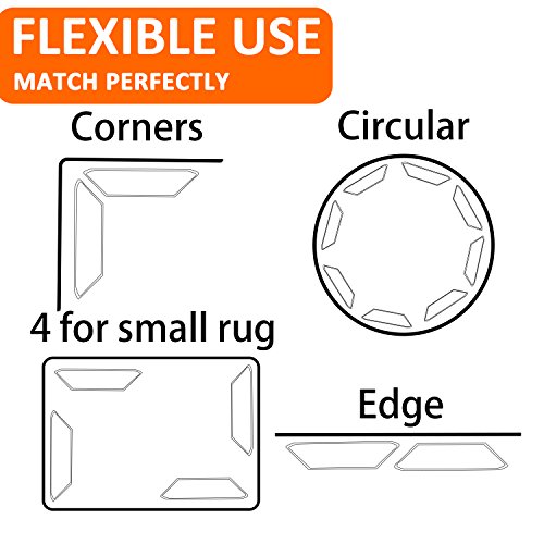 BOWERBIRD Rug Grippers - Anti Curling and Non Slip Rug Gripper. Flatten Rug Corners, Stop Sliding - Ideal Alternative to Rug Pad, Carpet Tape and Rug Tape for Hard Floors - Thumbnail 3