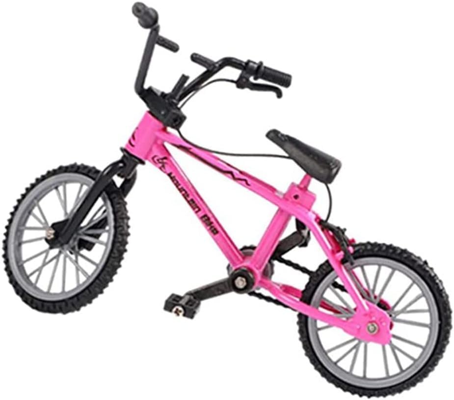 TXDAMAI Bicicleta en Miniatura Bicicleta de Dedos Mini Modelo de Bicicleta Rosa en Metal para Amantes de la Bicicleta,Regalo Niños Niñas Adulto