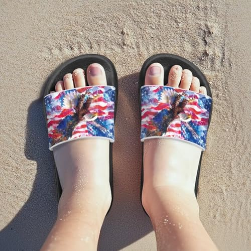 Image of Boy & Girls Slide Sandals Kids Shower Shoes Non Slip Summer Slippers Beach Sandals