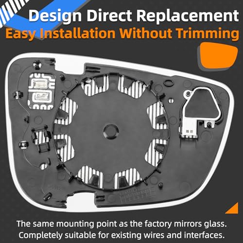 Image of Driver Side Mirror Replacement for BMW G11 740i 750i 2016-2021, G30 530i 540i 550i 2017-2020, G32 630i 640i - Left Side Mirror Glass, Rear View Mirrors Glass with Power Heated & Blind Spot