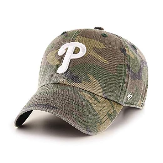 '47 MLB Camo Clean Up Adjustable Hat, Adult One Size Fits All (Philadelphia Phillies Camo)