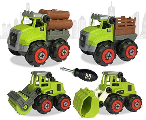 FUHONGYUAN Take Apart Truck Toy, Construction Vehicle Toys-Can be Assembled, Take Apart Toys for 3 Year and up Old Boys and Girls, Kids STEM Building Toy