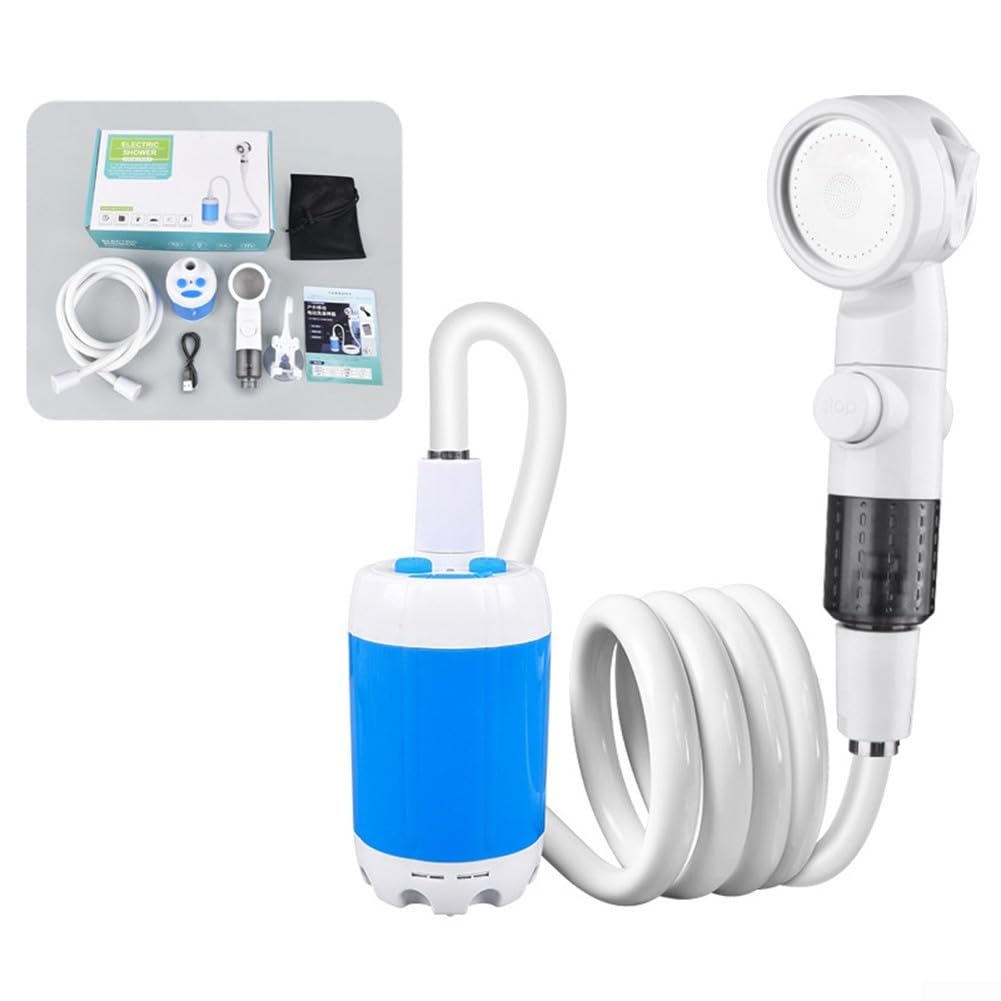 Portatile Campeggio Doccia Pompa Ricaricabile 5000mAh Esterna Soffione Spruzzatore Con Tubo Doppio Flusso D'acqua Per Secchio Lavello Pet Lavaggio Viaggio