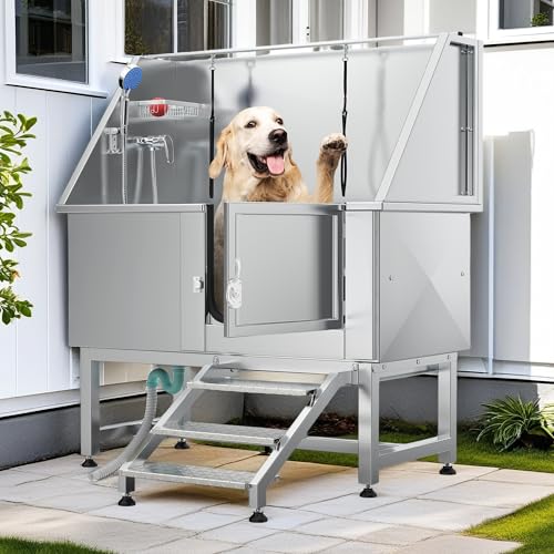 YITAHOME Professional Dog Bathtub 50in, Stainless Steel 304 Dog Bathing Station for Home, Pet...