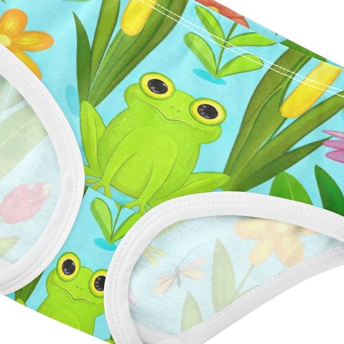 Cotton Toddler Girls Underwear Cute Green Frog Flowers Girl Panties Cute Funny Kids Undies Briefs 2t4