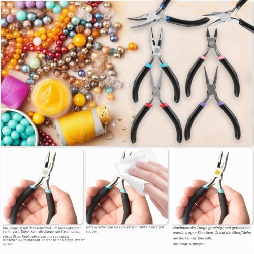 6 Stück Schmuckzangen Set,Schmuck Rundzange für Schmuckherstellung Werkzeug – Ansicht 6