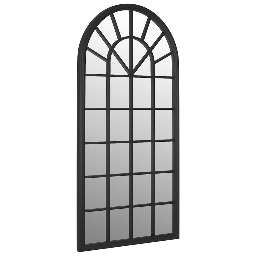 Generico Specchio da Giardino Nero 90x45 cm in Ferro per Uso Esterno,Nero,7.18kg,318348