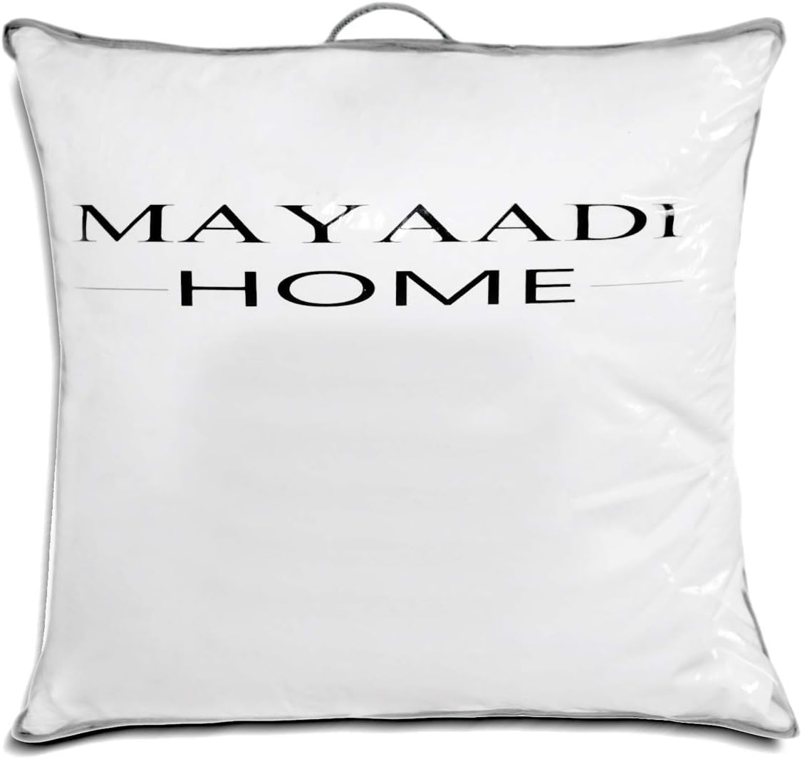 Mayaadi-Home Kopfkissen 80x80 cm | 2000g Füllung, 100% Federn | 100% Natur Bezug aus Baumwolle, geeignet für Allergiker | Made in Europe | HS12 Gänsefedern Kissen