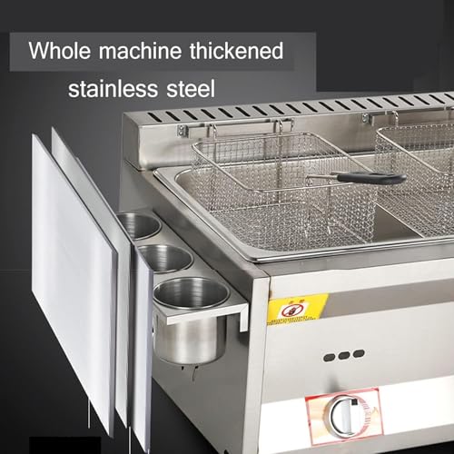 guoyjmm Professionelle Gas Fritteuse, Gewerbliche Fritteuse aus Edelstahl, zum Kochen von Speisen und Pommes Frites, zu Hause für das Familienkochen auf der Arbeitsplatte im Restaurant – Bild 4