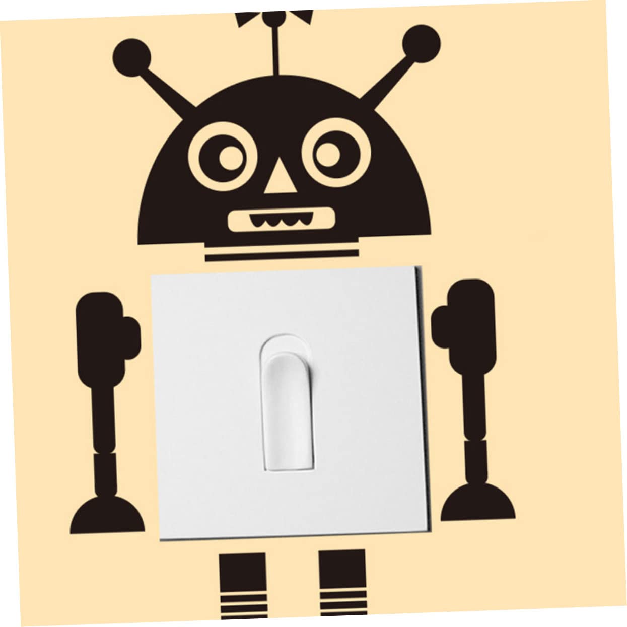 VICASKY 12pezzi Adesivi Interruttore Robot Creativi Per Decorazioni Murali Stickers Rimovibili Per Camerette e Salotti Design Unico