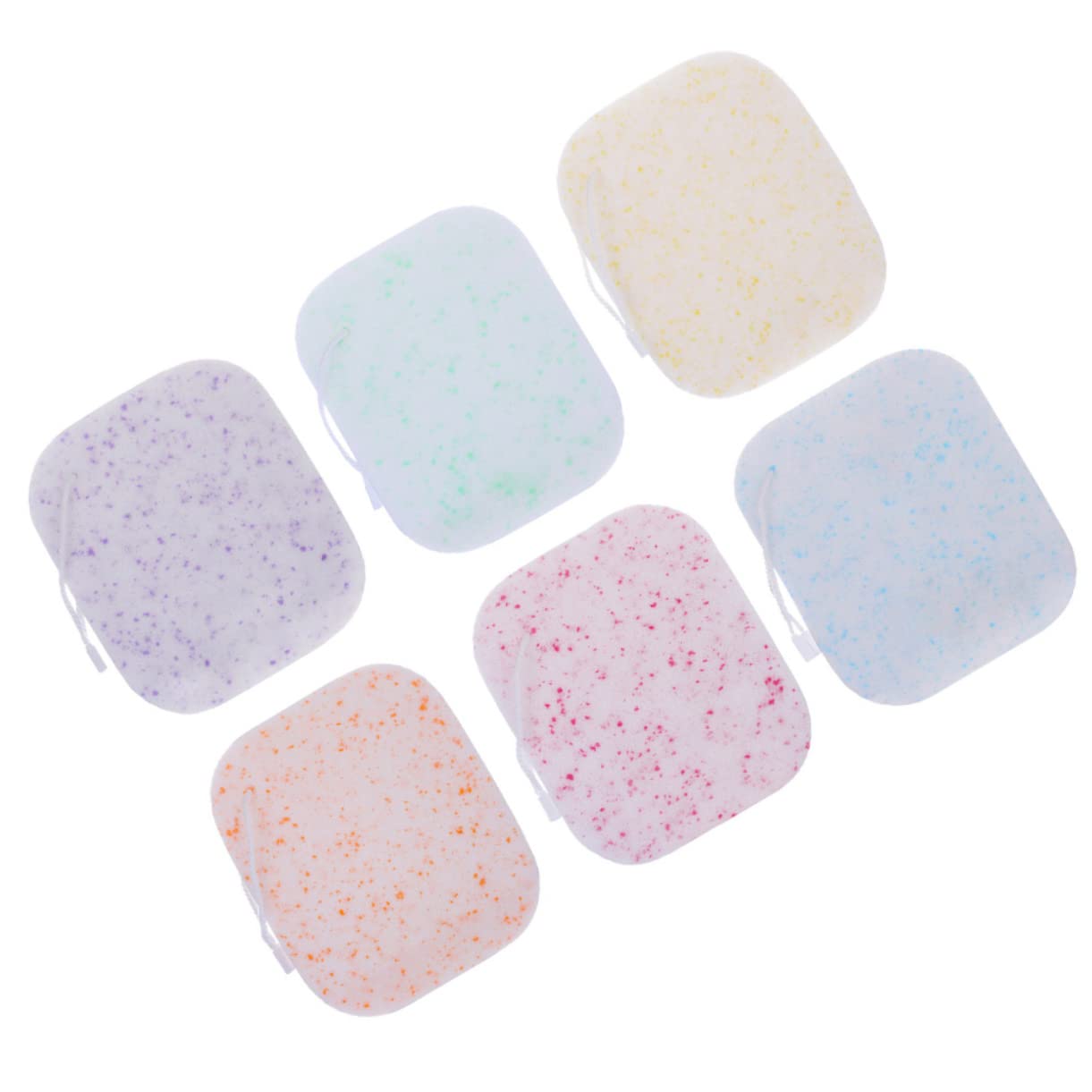 PartyKindom 6Pcs Exfoliating Facial Cleaning Reusable Thickened Makeup Removal Sponges Pads for Daily Skin Care for Travel Go Use