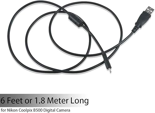 Miniatura 3 de Cable USB para cámara digital Nikon Coolpix B500 y cable de computadora USB para cámara digital Nikon Coolpix B500, chapado en oro, con ferrita, 6