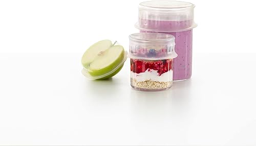 Miniatura 5 de Lékué - Tapas flexibles de silicona reutilizables de 2 x 3.4 pulgadas (estiradas hasta 3.9 pulgadas) mantienen los alimentos frescos, latas o