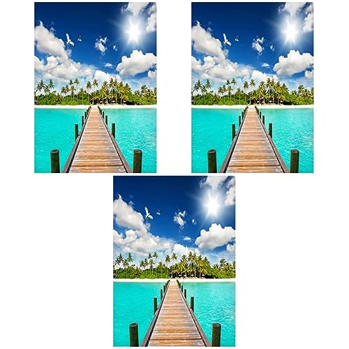 3 Pz Sfondo Fotografia Spiaggia Carta Da Parati Del Viaggio Di Vacanza Estiva Scena Del Tramonto Dellalbero Panno Da Parete Di Estate Bambino Palma