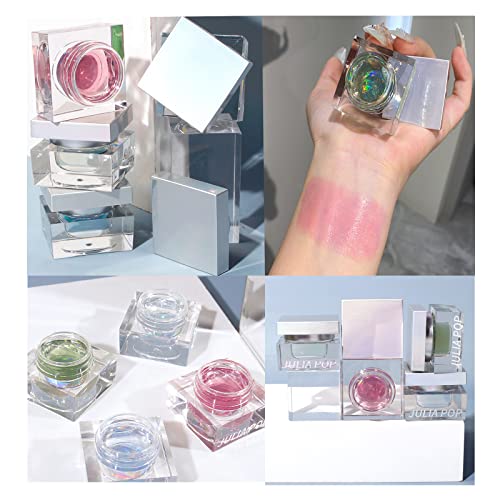 Blush Rouge Color Changing Blusher For Cheeks And Lips,Magic Color Changing Cream Blush Multi Use Liquid Blush Moisturizing Lightweight Long Lasting Glossy Finish For Cheeks & Lips Natural Makeup Effect （02# Transparent Green） #TOP4