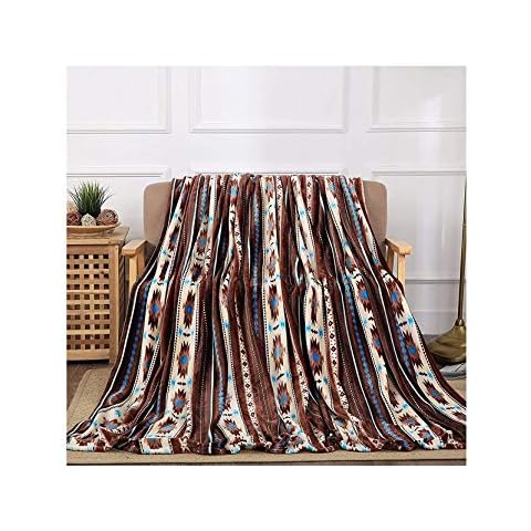 All American Collection Super Soft Ultra Comfort Plush Microfiber Solid Throw Blanket for Couch Home Bedroom Living Room (King, Beverly Coffee Southwest) Cover