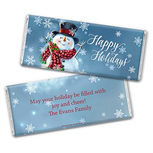 Personalized Christmas Candy Bar Wrappers - Jolly Snowman - 25 Wrappers - Party Favors #TOP1