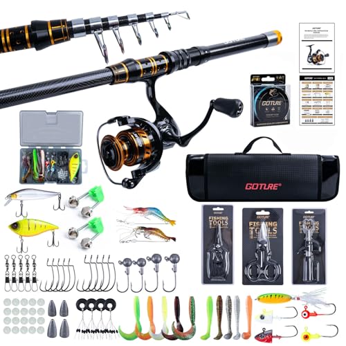 Goture Fishing Rod and Reel Combos with Storage Bag, Telesco
