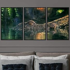 signwin 3 Piece Framed Canvas Wall Art Alligators...