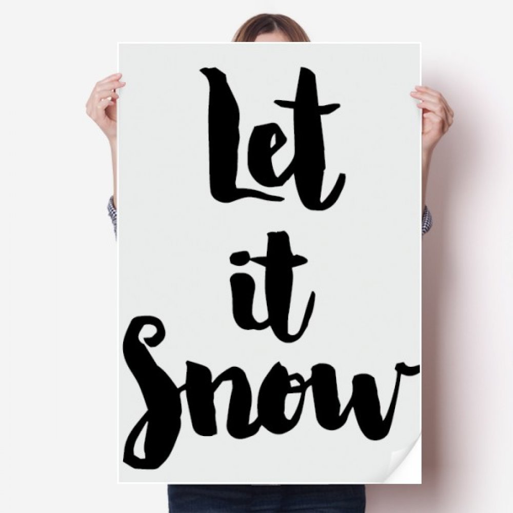Poster Let It Snow autocollant multicolore au style manuscrit
