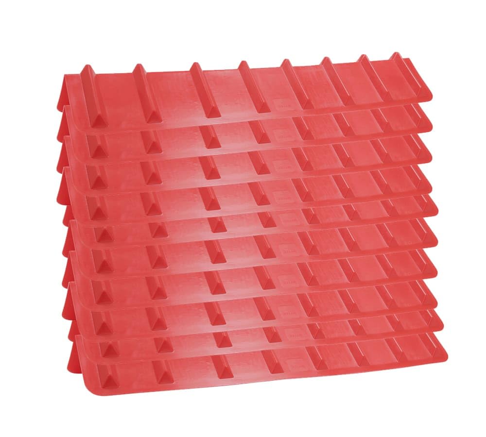 Mytee Products Protezione angolare a V per verricelli e cinghie a cricchetto, in plastica, per rimorchi a pianale piatto, confezione da 10, 20,3 x 20,3 x 121,9 cm, colore: rosso