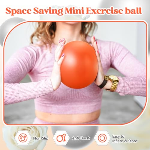 Image of Sotiff 20 Pcs 9 Inch Pilates Ball Bulk Exercise Pilates Ball Mini Yoga Balls Therapy Core for Stability Barre Training Stretching Physical Posture Training Gym Workout with Inflation Tube