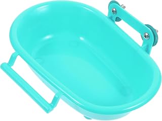 Kisangel Bird Bath for Cage, Durable Parrot Bathtub with Easy-Mount Fixing, Hanging Shower Bowl for Parakeets, Cockatiels, Small Bird Cage Accessories, 8.45 Inch Basin