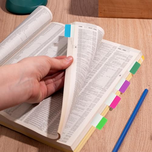 480 Stück Haftnotizen Transparent 2,5 cm Bunte Index Etiketten Klebezettel Wasserfeste Transparente Haftnotizen Beschreibbare Repositionierbare Seitenmarkierungen für Ordner Akten Bücher