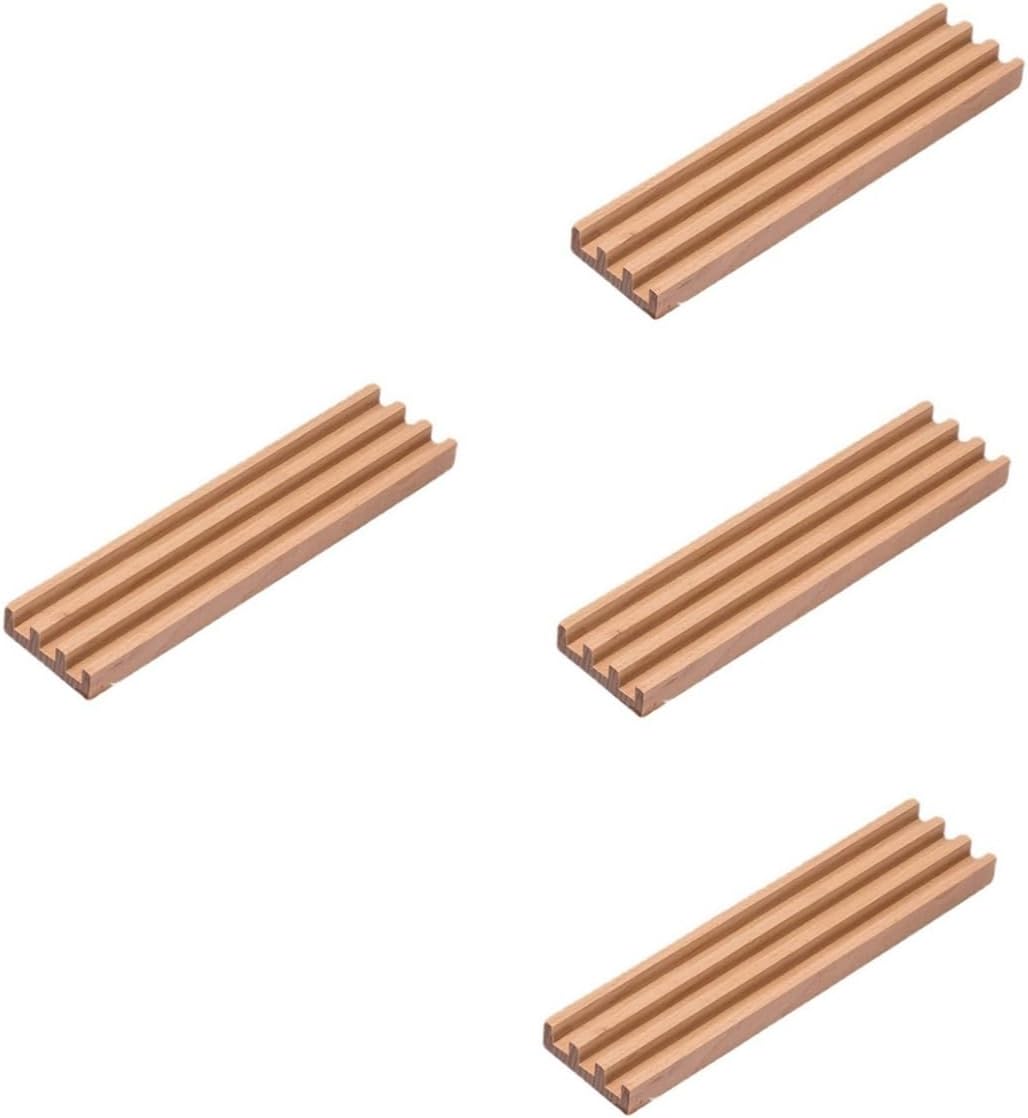 4pcs Wooden Racks for Organizing Cards Natural Wood Display Base Supports Creativity and Hand Fun and Crafting Activities