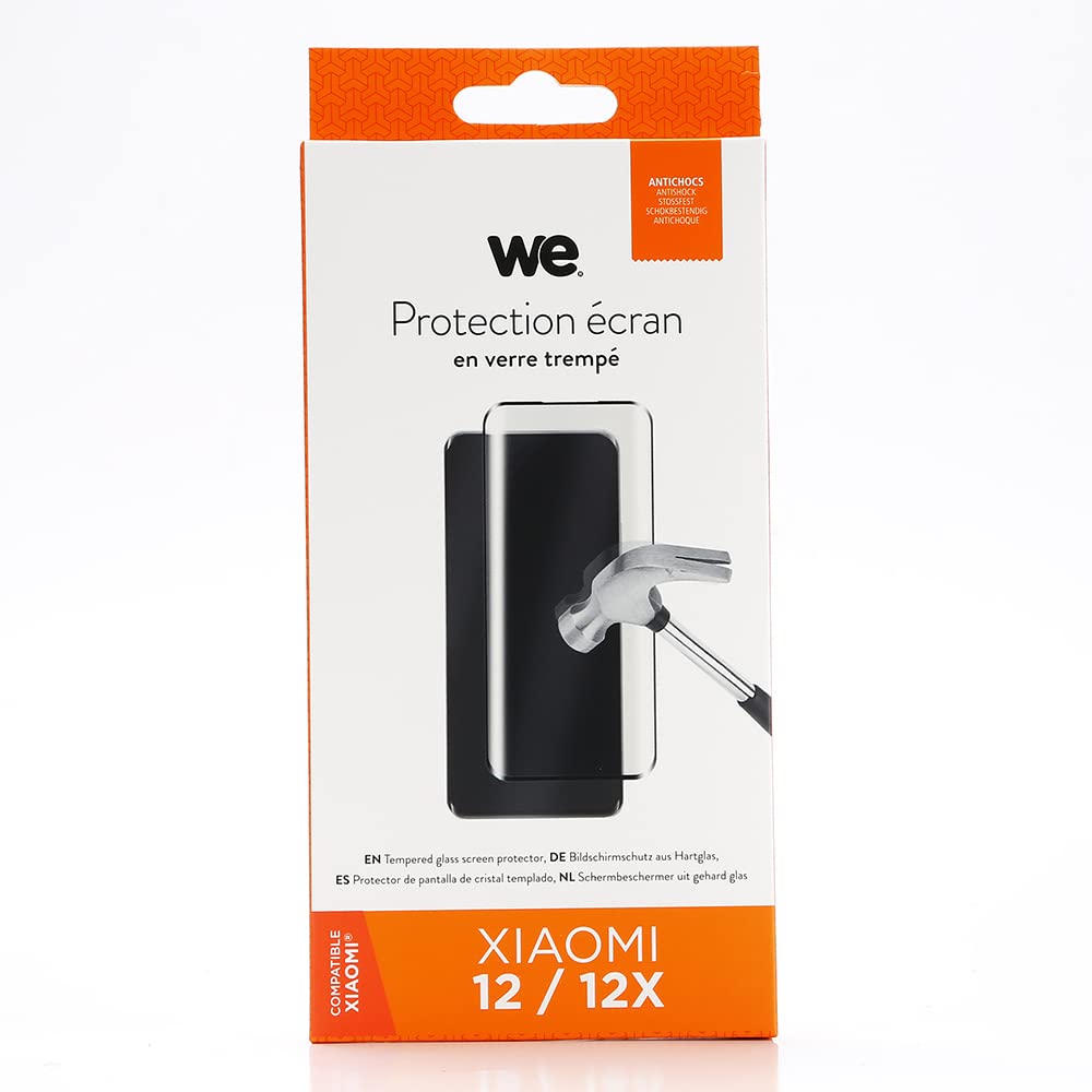 WE Vetro temperato per [XIAOMI 12 / 12X] – Pellicola di protezione schermo anti-graffio 3D, anti-bolle d'aria, ultra resistente, durezza 9H Glass
