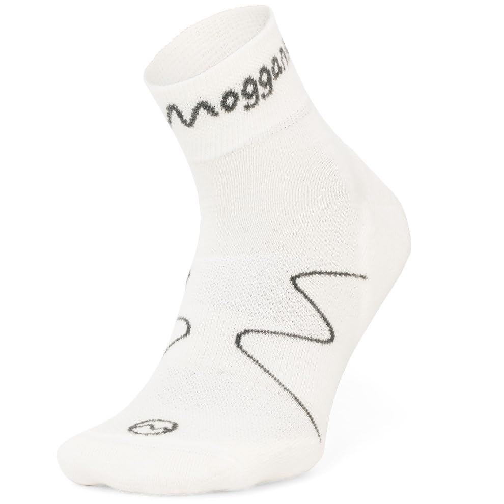 Moggans Lightweight Mulesing-Free Merino Wool Ankle Socks (UK, Alpha, S, Regular, Regular, White) โ image 1